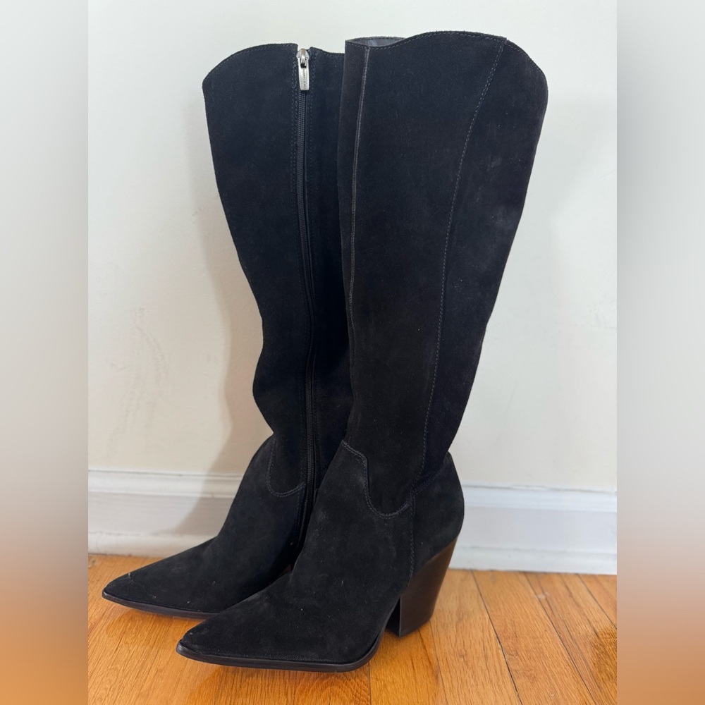 Vince Camuto Black Suede Heeled Boots